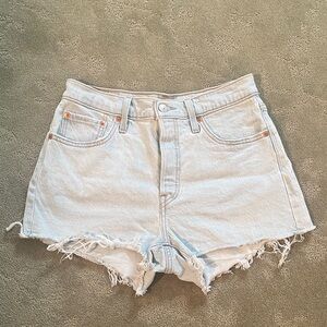 Levi's Light Blue High-Rise Denim Cutoff Shorts